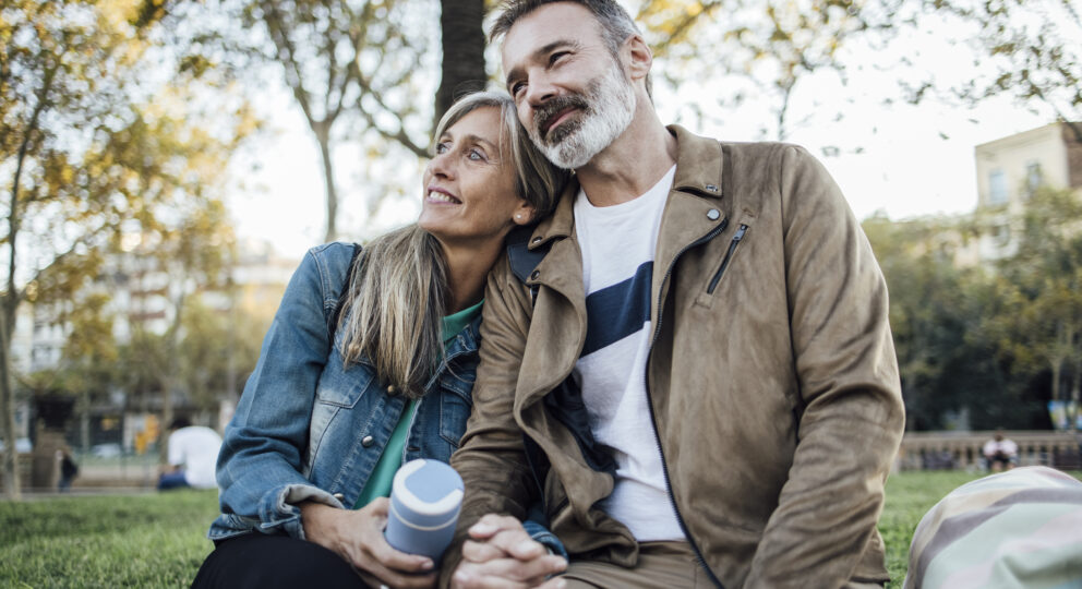 Couple using the power of touch to strengthen their relationship